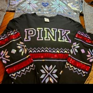 Victoria's secret pink Holiday Snowflake bling duo